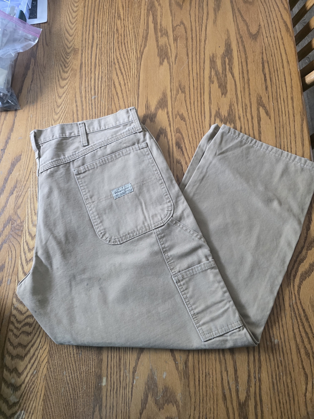 Men's Wrangler Work Pants in Khaki - Rugged Utility Style 36x29